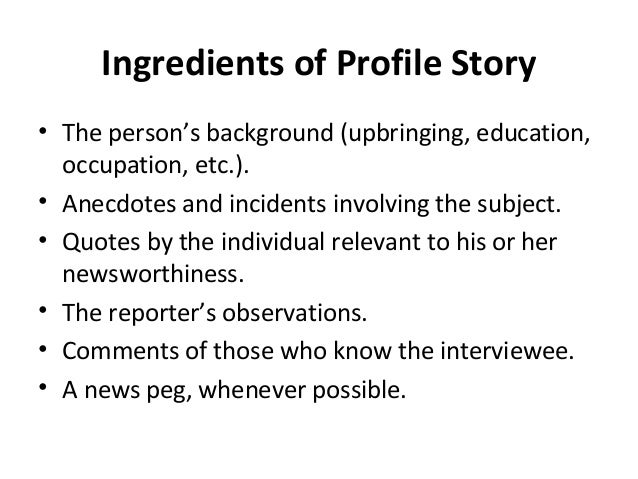 newsletter profile examples example of personality profile essay